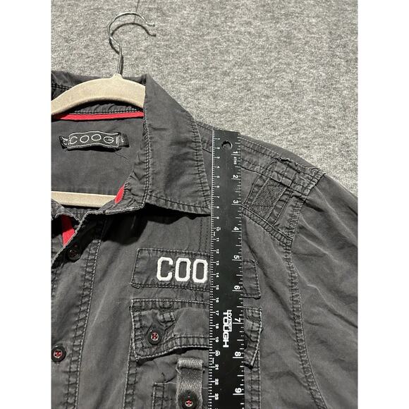 Coogi Shirt Men Size Large Black Button Up Short Sleeve - Picture 4 of 9